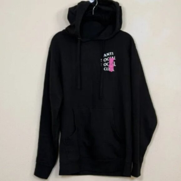 Anti Social Social Club × Medicom Bearbrick Hoodie Black pink - Picture 1 of 5